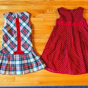 2 Beautiful Winter/Christmas Dresses Plaid and Red size 4/5